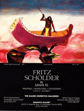 1979 AMERICAN INDIAN PAINTING EXHIBIT AD, FRITZ SCHOLDER, SCHOONOVER, EXHIBIT AD