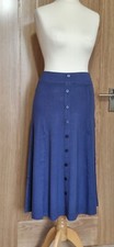 DAMART SIZE 28 L27 INDIGO BLUE BUTTON THROUGH JERSEY STRETCH SKIRT