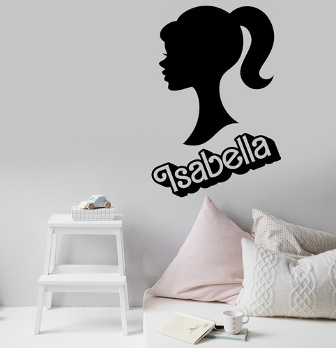 Pegatina de pared personalizada Barbie - Calcomanía con nombre personalizada para dormitorio de niñas, guardería - Imagen 3 de 9