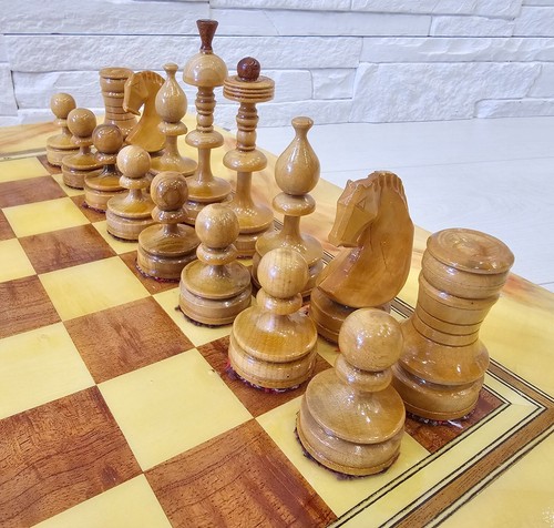Rare Soviet Chess Set 70-80s USSR Handmade Vintage Wooden Antique Russian ITK - Picture 6 of 24