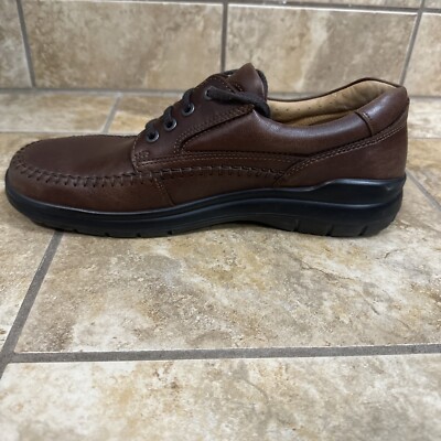 ECCO Seawalker Brown Leather Lace up Oxford Loafer Mens 44  display picture 2