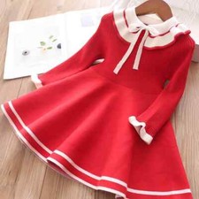 Autumn Children Warm Sweater Dress for Girls Casual Baby Winter Knitted Dress