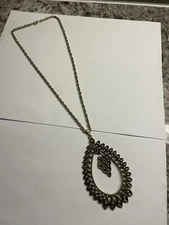 Vintage Sarah Coventry Oversized Large Pendant with Necklace Chain Signed SARAH