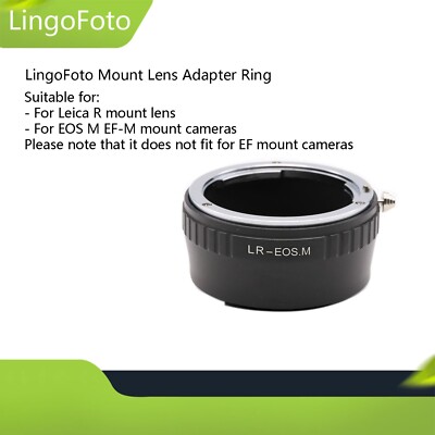 Mount Lens Adapter Ring for Leica R Mount Lens to for EOS M EF-M Mount Camera