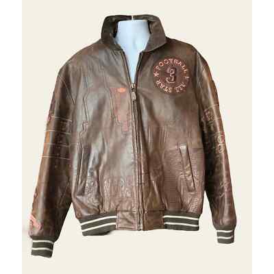 Vintage Leather Super Bowl All Stars Jacket XL NY Fox Football