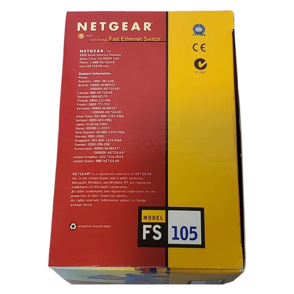 Netgear Prosafe 5-Port 10/100 Desktop Switch Fast Ethernet Switch NEW IN Box - Image 4 of 4