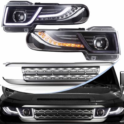 Paar VLAND LED Frontscheinwerfer & Chrom Gitter für TOYOTA FJ Cruiser 2007-2015