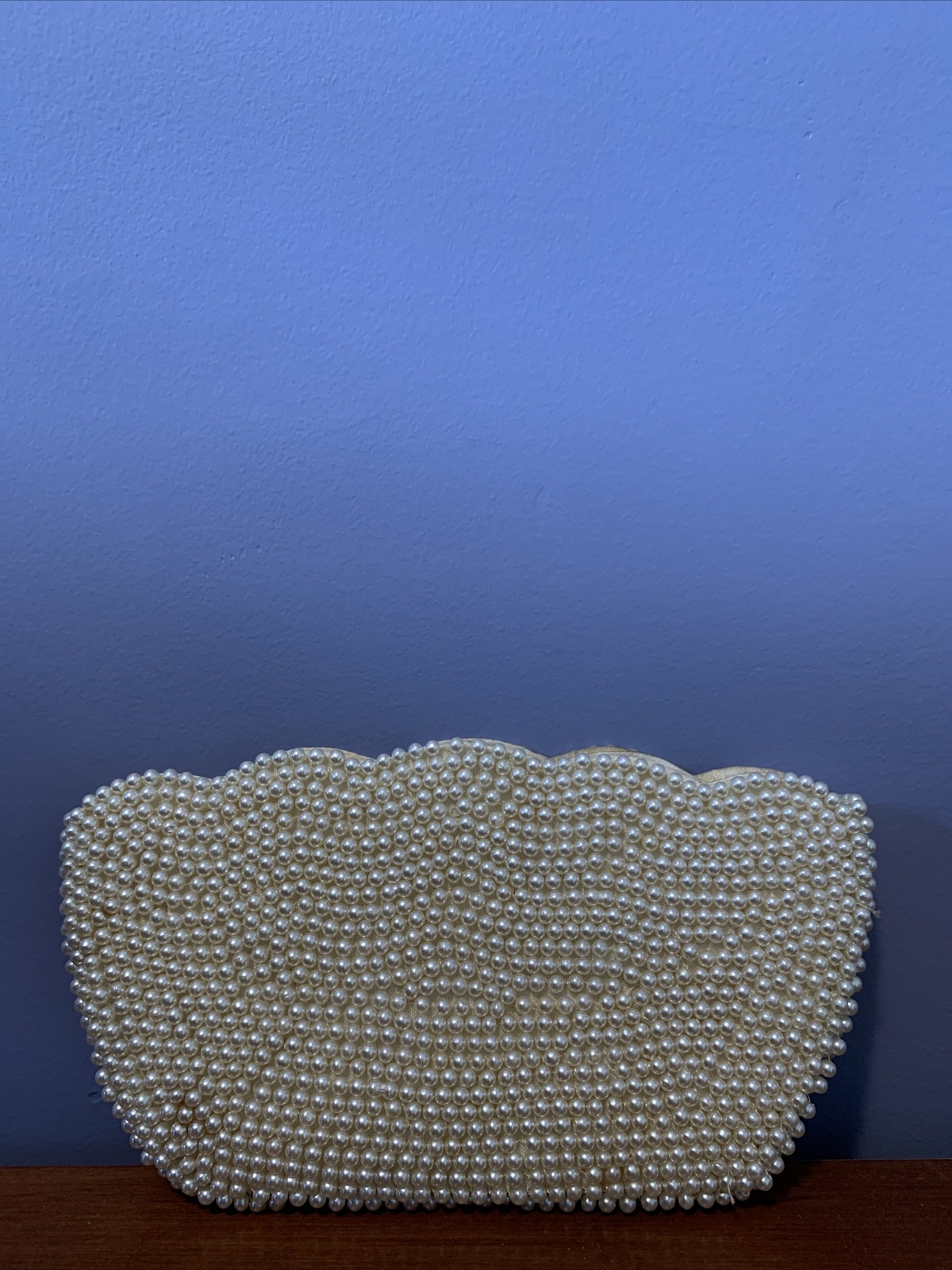 Vintage Pearl And Silver Bugle Bead Clutch Purse. Handmade In Japan eBay