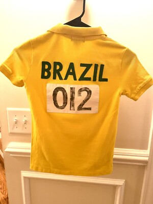RARE-RALPH LAUREN POLO TRACK & FIELD 1934 BRAZIL YELLOW SHIRT BOYS