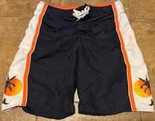 Old Navy Brand Navy Blue Palm Tree Sunset Sunrise Board Shorts Size Medium Men