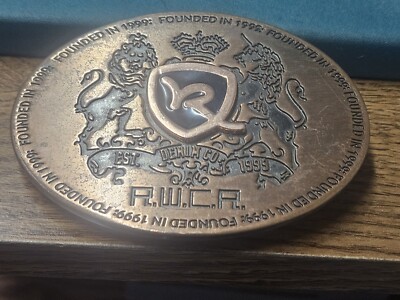 VINTAGE 1999 ROCA WEAR ROCAWEAR BRAND DENIM JEANS DENIM BELT BUCKLE