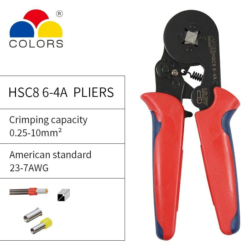 HSC8 6-4A 最大54％オフ！ Terminal Crimping Pliers 0.25-10 Stripper Crimper Wire 70％OFFアウトレット