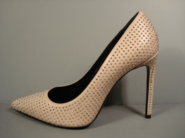 POMPA PARIS SAINT LAURENT 38 YSL BORCHIE BEIGE PELLE PUNTA CLASSICA NUOVA