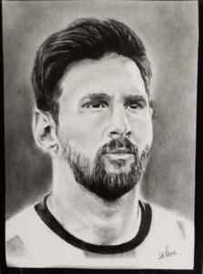 Lionel Messi Drawing Portrait Size Pencil Art Work Barcelona Home Decor Gift Ebay