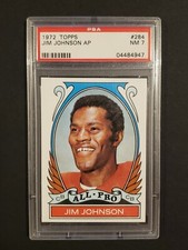 1972 Topps Football Jim Johnson AP # 284 PSA 7 NM high number