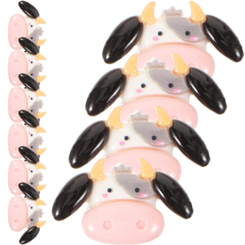  10 Pcs Small Cow Figurine Resin Accessories Shaped Phone Case Shell Charms - Picture 1 of 12