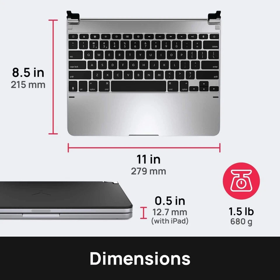 BRYDGE Aluminum Wireless Keyboard for iPad Pro 12.9 - Image 4 of 4