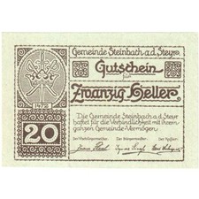 [#289923] Austria, Steinbach an der Steyr, 20 Heller, 1920-12-31, UNC