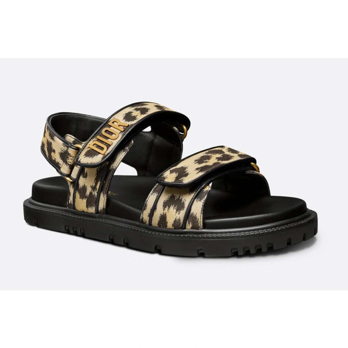 Christian Dior Act Dway Black Gold Leopard Shiny Logo Strap Christian Dior Act Dway Black Gold Leopard Shiny Logo Strap