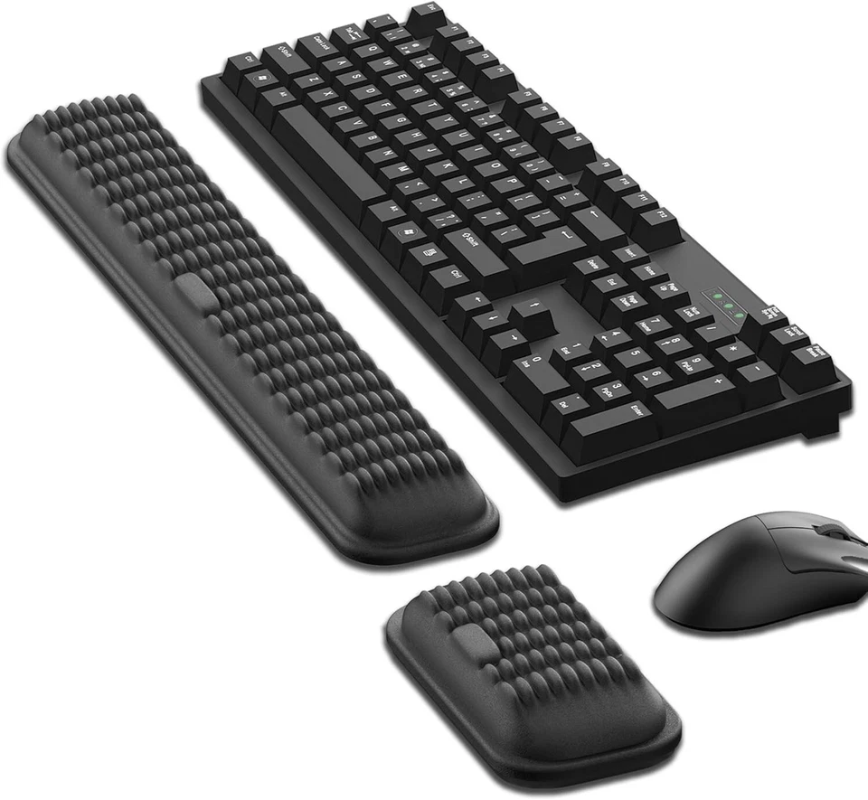 Soft Black Ergonomic Wrist Rest for Mouse and Keyboard – Pain Relief & Comfort - Image 3 of 4