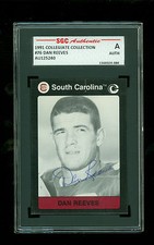 Dan Reeves Signed 1991 South Carolina Collection card #76 Autograph SGC Slabbed