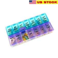 Weekly Pill Organizer Twice a Day 7 days AM PM Organizer Case Medicine Storage