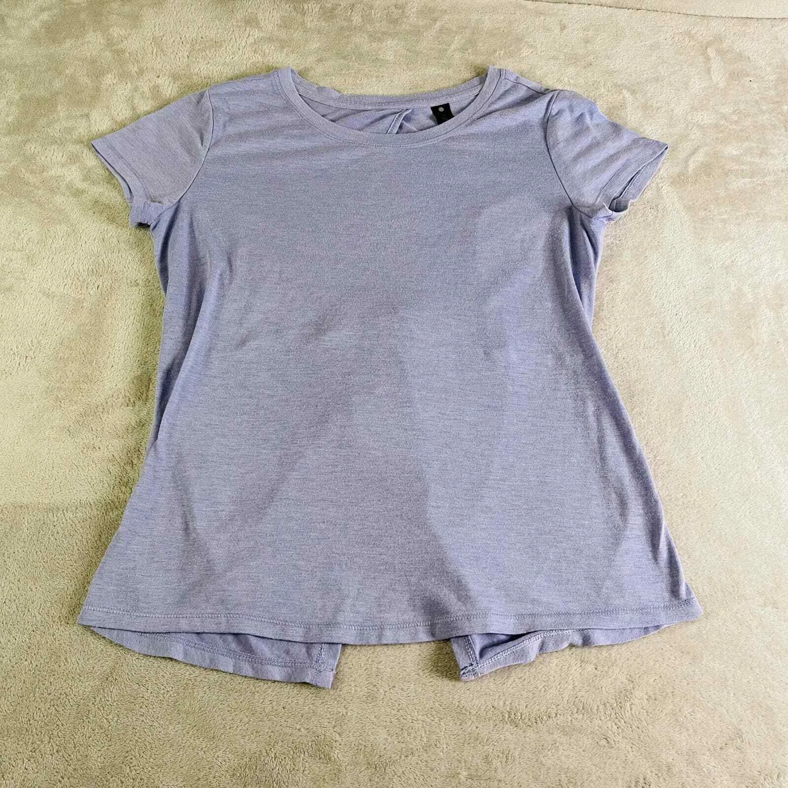 yogalicious short sleeve crewneck open back shirt