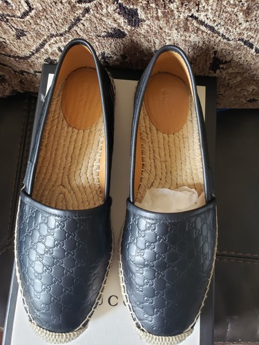 Gucci ESPADRILLE Supreme Print Black GG Flats Women 38.5 EU/8.5 - 9 US Ret $799 - Picture 9 of 19