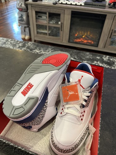 Size 9 - Jordan 3 Retro OG Mid True Blue Brand new (DS 2016) - Picture 5 of 9