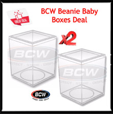 NEW 2 BCW Ty Beanie Baby Boxes Clear Storage Display Stackable 4x 4x5 In. DEAL