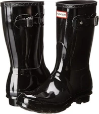New Original Hunter Women's Original Short Snow Boots - Gloss Black - FREE SHIP