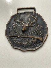 National Sportsman Magazine Whitetail Buck Deer Gun Rod Watch Fob Boston Bronze