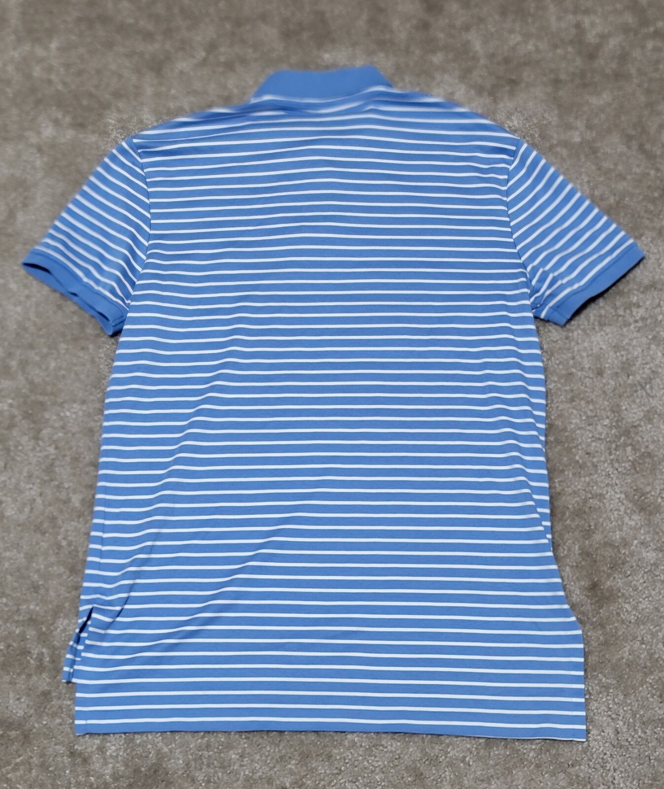 Polo Ralph Lauren Polo Uomo Taglia Med Pima Camicia Interlock Blu Camicia Carne Pony