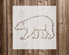 Polar Bear Stencil, Durable Handmade Mylar Reusable Craft Template, 2205