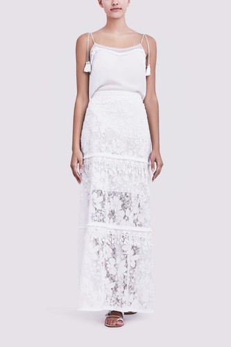 ELIE TAHARI Tayla White Lace Maxi Skirt As Seen On Celebrity Size 2 NWT $448 - Picture 1 of 12