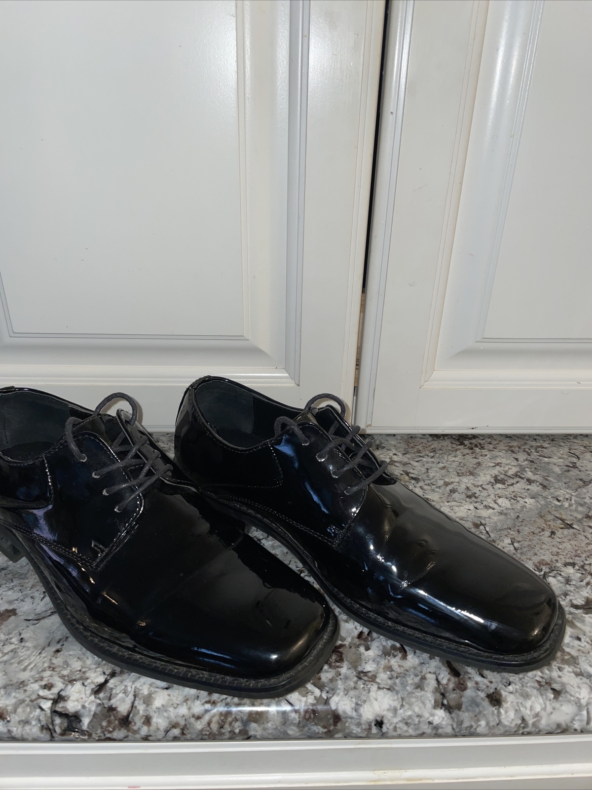 SAOLA Scarpe eleganti da uomo Zengara 8M nere in pelle verniciata Oxford scarpe formali ballo crociera