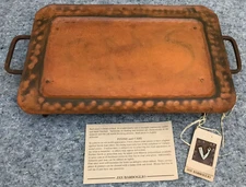 NEW JAN BARBOGLIO Hand Made Iron 21" X 14'' RECTANGLE Tray w/LEGS Retired
