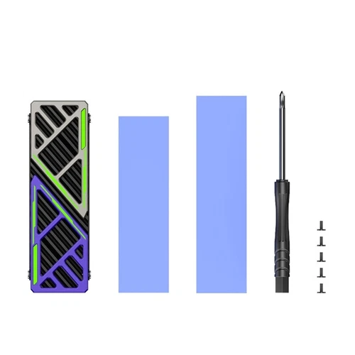 M.2 2280 SSD Cooling Pad Heatsink with Double Thermal Pads for PC Radiator Set