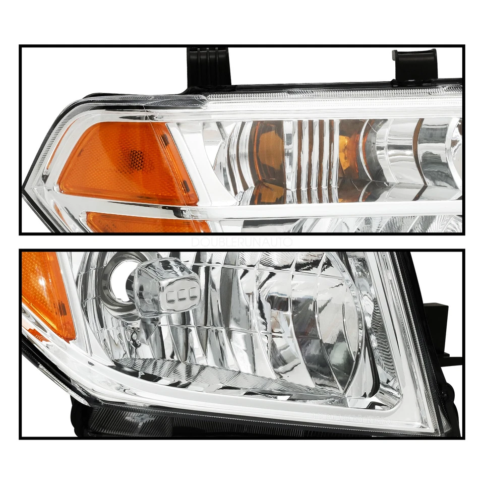 For 2005-2008 Nissan Frontier Pathfinder Halogen Chrome Headlights Lamps 05-07 - Image 3 of 4