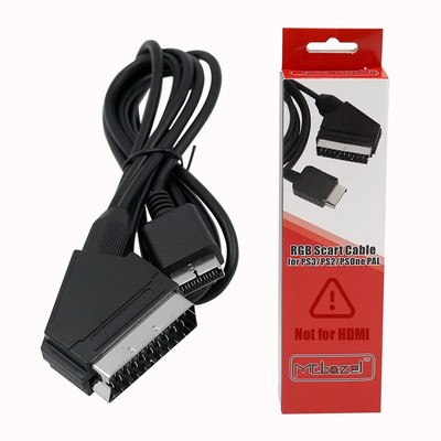 RGB Scart Kabel 1,8m PS3 PS2 PS1 Kompatibel PAL