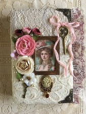 Vintage Rose Hardback Padded Junk Journal Handmade By Louise McGuire