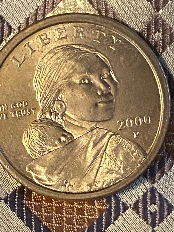 2000 P Sacagawea One Dollar Coin Liberty Flying Eagle United States Of America