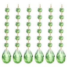 6 x Teardrop Crystal Chandelier 160mm Length Prisms Part Light Green
