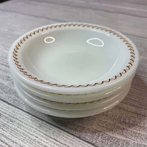 4 VTG PYREX TABLEWARE BY CORNING BERRY DIPPING SAUCE BOWLS 706 Regency Waffle