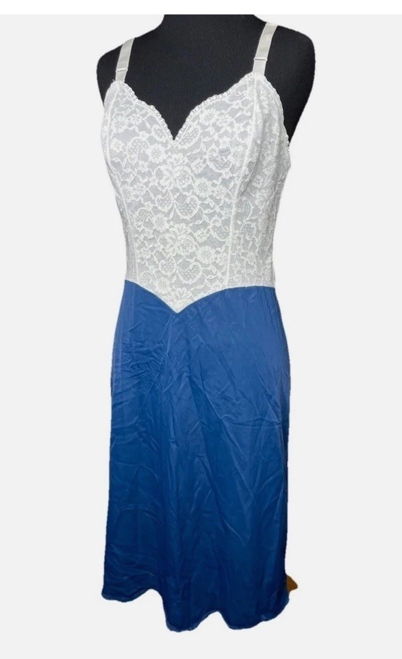 Lote 3 Camisón De Colección Íntimo Slip 34/36 Delicado Delicado Delicado Encaje en V Profundo Femenino Foto 3 de 4