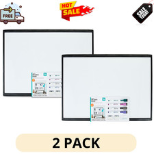 2 Pack Pen Gear Magnetic Dry Erase Board 17x23 Black Whiteboard Office Planner