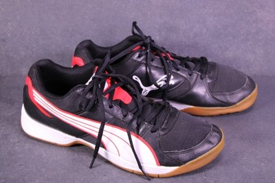 Puma Sneaker Cell Herren Gr. 44,5 Sportschuhe Kunstleder schwarz rot weiß BS867