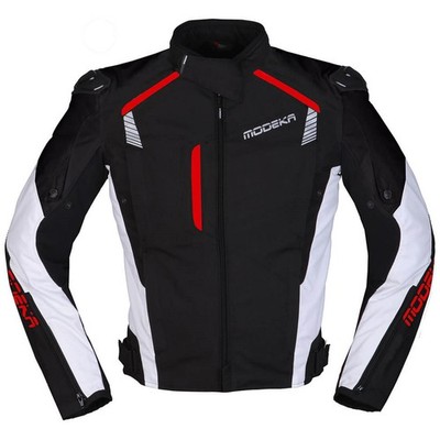 Modeka Lineos Textiljacke schwarz/weiß/rot Motorradjacke Tourenjacke wasserdicht