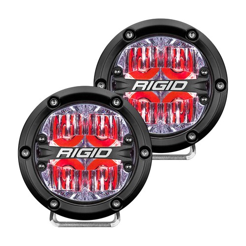 Rigid Industries 360 Series 4" LED Off Road Light Red Backlight Pair 36116 - Picture 2 of 5