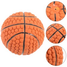 Dog Ball Plaything Chewable Basketball Toy Rubber Squeaky Basketball Plaything